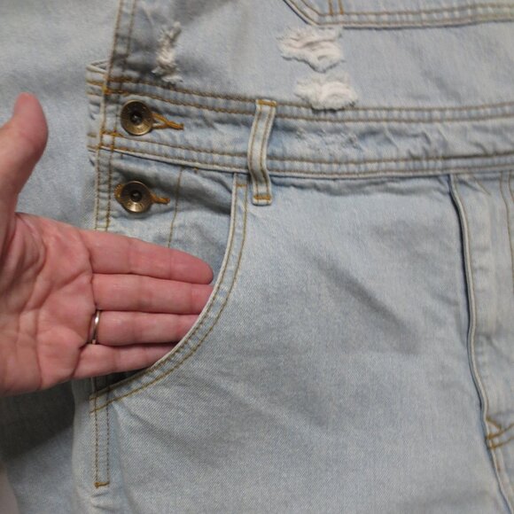 NWT BDG-URBAN OUTFITTERS mens OVERALLS distressed BLUE denim JEANS - Picture 8 of 16